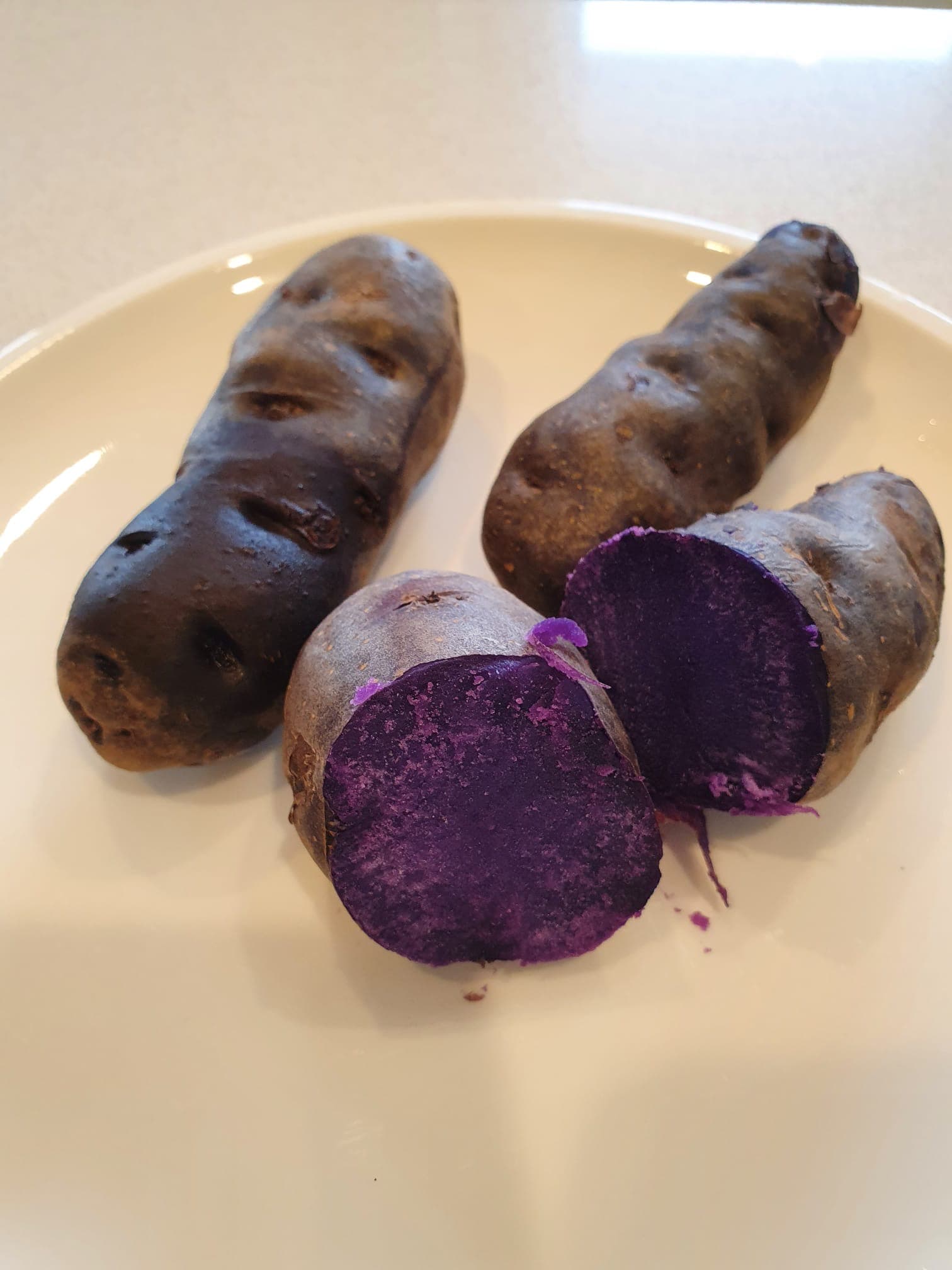 Cut purple potato